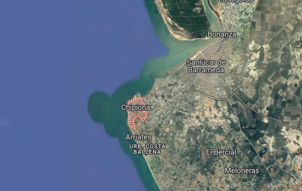 Descubrimiento de Estructuras Submarinas en la Bahía de Cádiz ¿Una Conexión con la Atlántida. Imagen aérea de la zona.