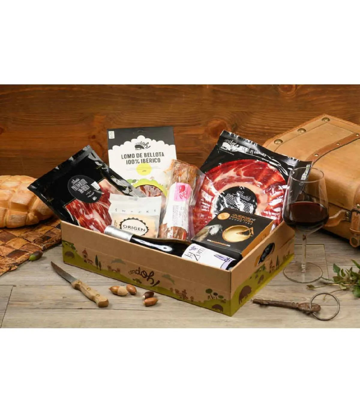 Cestas de Navidad con ibéricos para regalar en Navidad