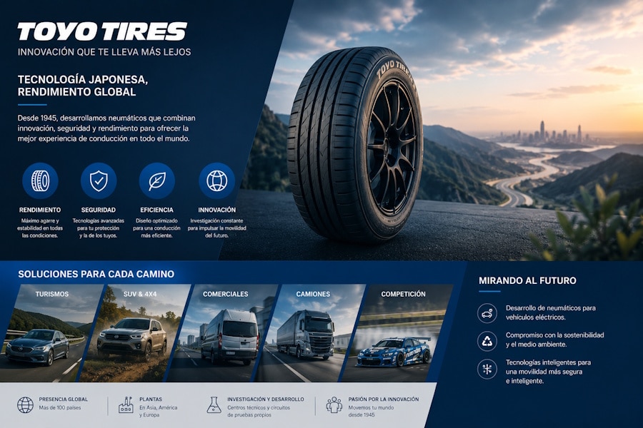 Toyo Tires: tecnología japonesa en neumáticos de alto rendimiento