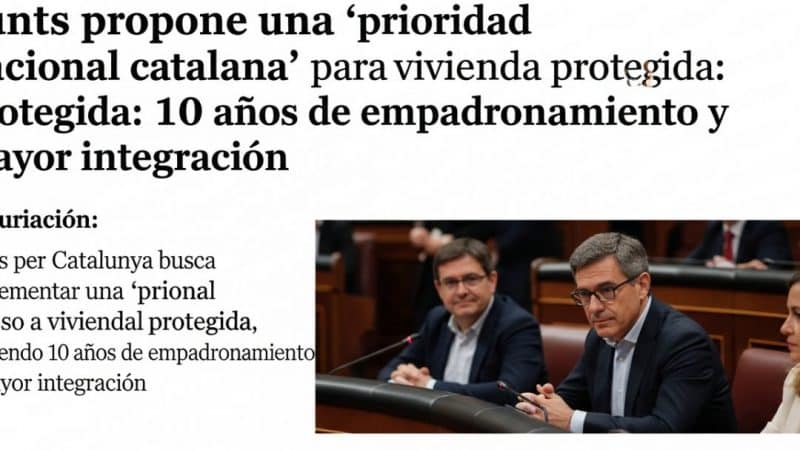 Junts propone una ‘prioridad nacional catalana’ para vivienda protegida: 10 años de empadronamiento y mayor integración