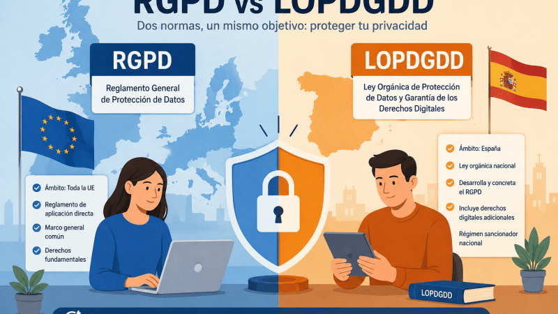 Diferencia entre RGPD y LOPDGDD