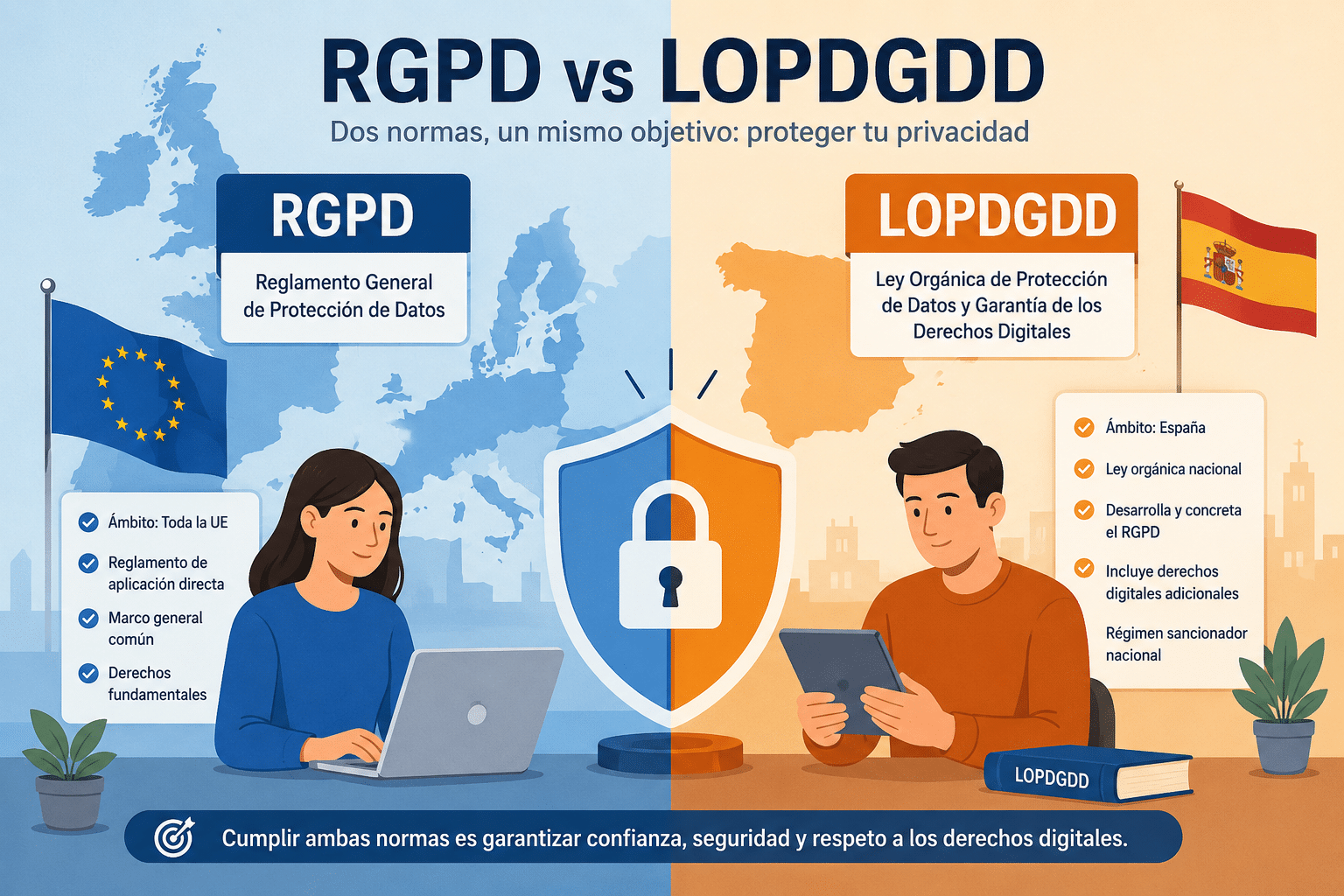 Diferencia entre RGPD y LOPDGDD